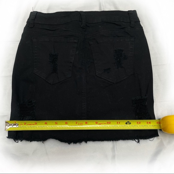 BLACK WAX JEAN MINI SKIRT - Picture 4 of 4